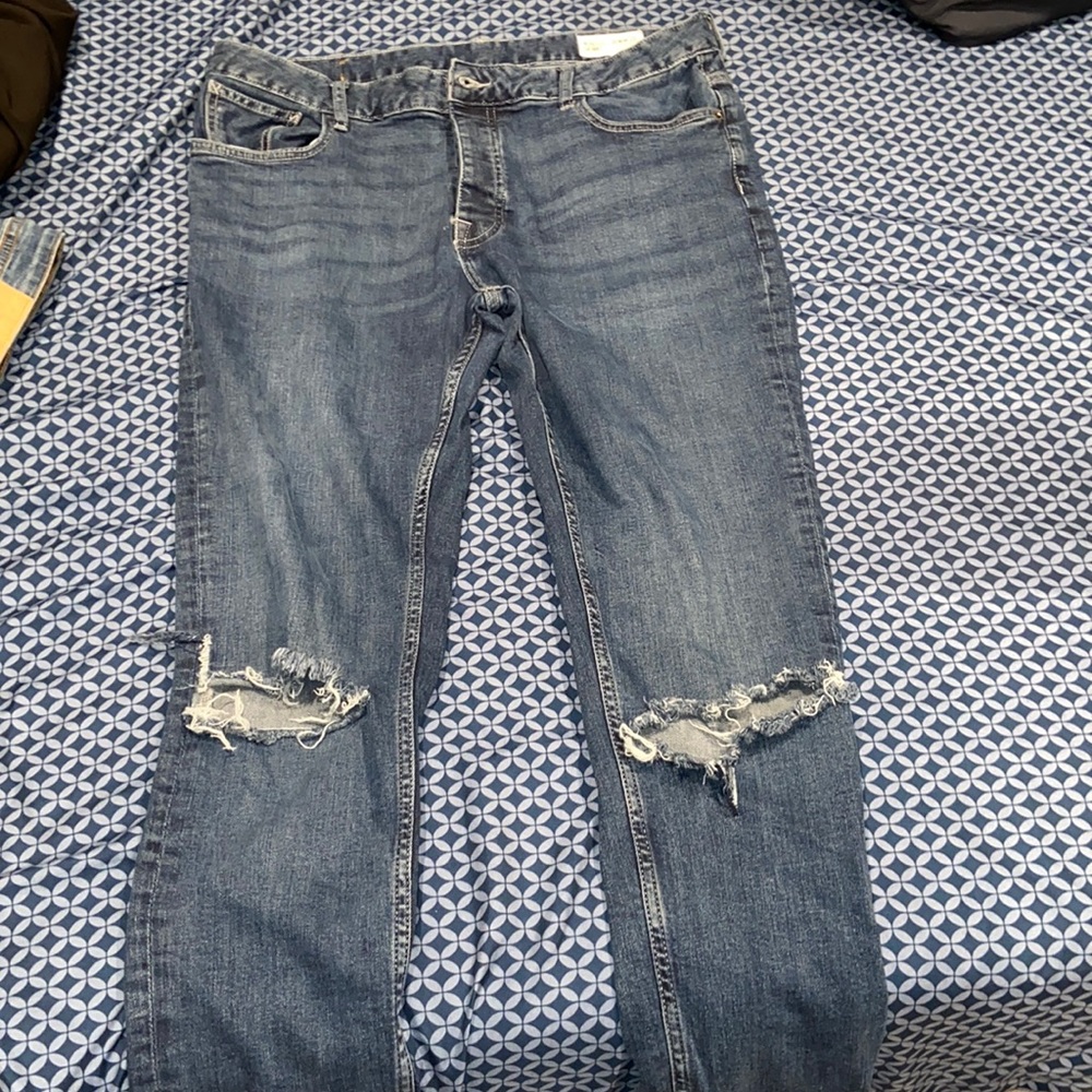 Dark blue denim jeans